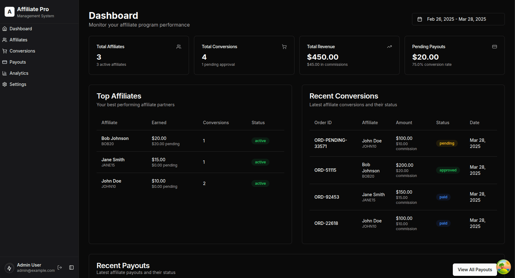 Affiliate System